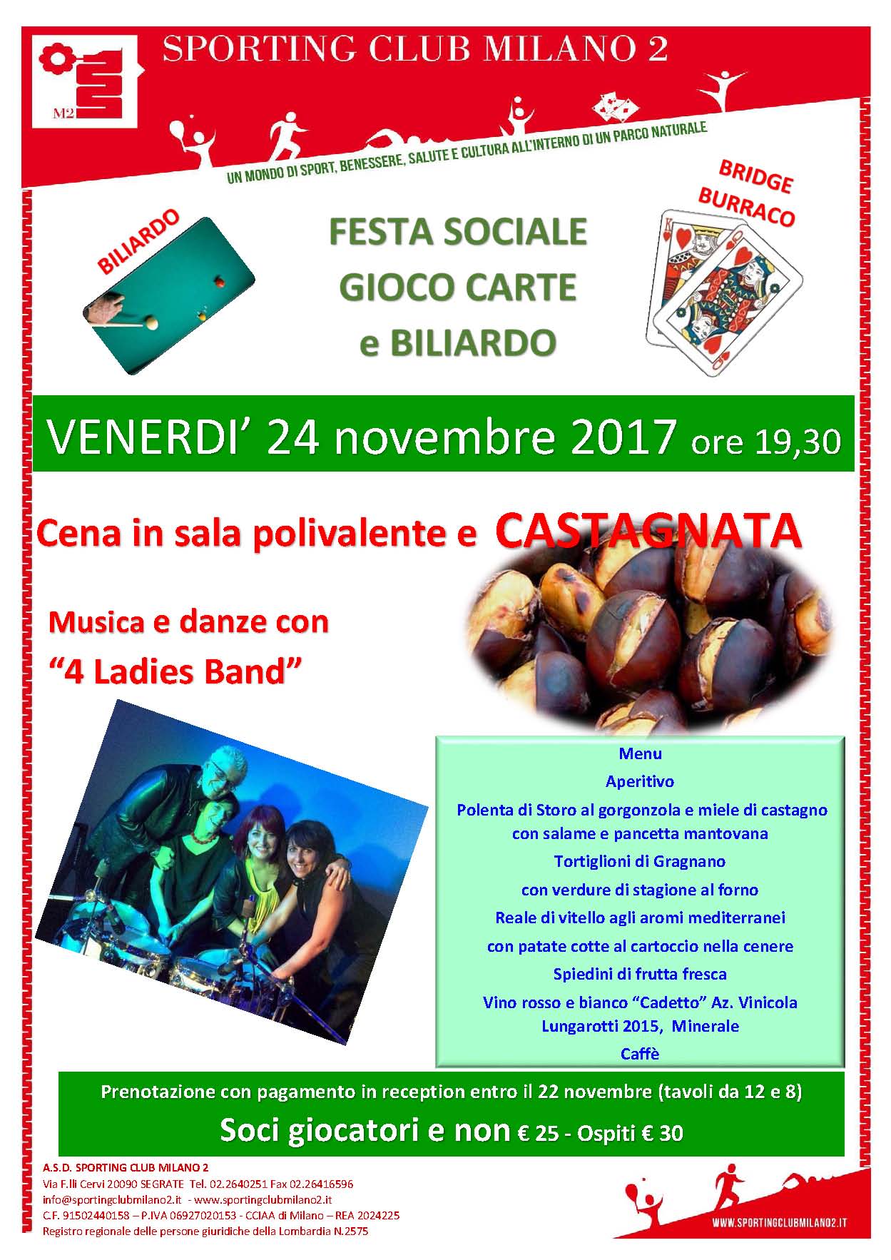 FESTA SOCIALE GIOCO CARTE E BILIARDO